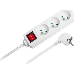 Power strip Rebel Electro URZ3195-3 B — 3 sockets, 3 m cable, white