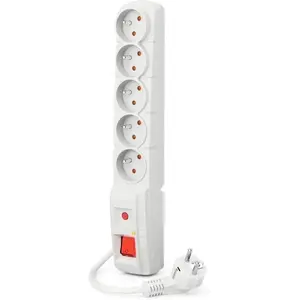 Surge protector Acar F5 5 m white — power strip with overvoltage protection, 5 m cable