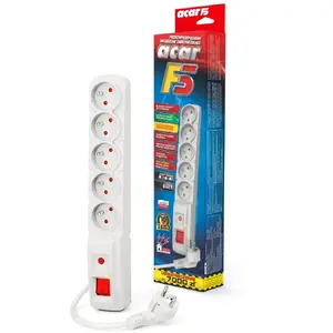 Power strip Acar surge protector F5 3 m white