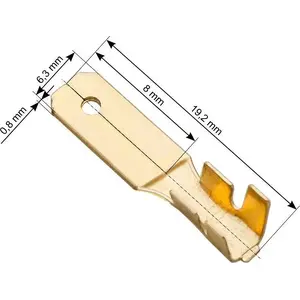 Uninsulated Male Crimp Connector 6.3 mm Flat, No name, model 00722