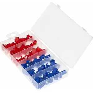 Cable blade connector kit ORNO CAR, 50 pcs — insulated/uninsulated electrical terminals