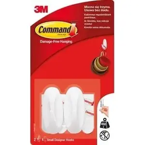 3M Command atkārtoti lietojami āķi 2 āķi + 4 mazas lentes (17082) — 3M