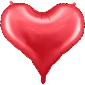 Foil Heart Balloon PartyDeco 512281 — red matte heart-shaped foil balloon