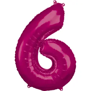 Toy balloon AMSCAN 9907287, foil, pink, inflated diameter 53 cm, pack of 5
