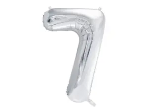 Toy balloon PartyDeco FB1M-7-018, foil, silver, height 1000 mm (inflated ~86 cm)