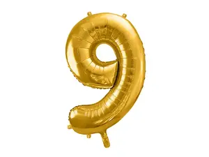 Toy balloon PartyDeco FB1M-9-019 – foil, gold, height 1000 mm (inflated ≈86 cm)