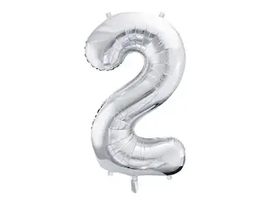 Toy balloon PartyDeco FB1M-2-018 — foil, silver, height 1000 mm (inflated ≈86 cm)