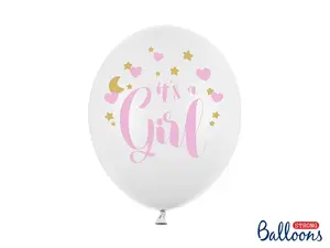 Воздушный шарик PartyDeco SB14P-233-008-6 — латекс, диаметр 30 см в надувном виде, упаковка 6 шт., золотой/розовый/белый