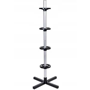 Tire Rack Silver model 11648 — storage stand for car tires, vertical metal rack for up to 4 tires