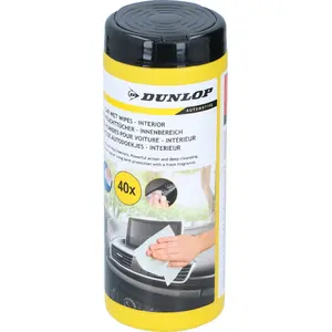 Car interior cleaning wipes DUNLOP Dunlop – 40 moist cockpit wipes for dashboard and trim care