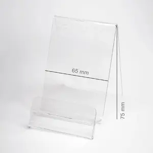 Phone display stand Partner Tele.com vertical plexiglass holder with price tab for smartphones width 65 mm