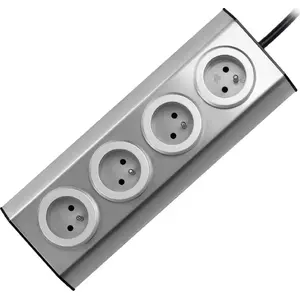 Furniture/kitchen power outlet ORNO FS-2 4x2P+Z stainless steel with 1.5 m cable