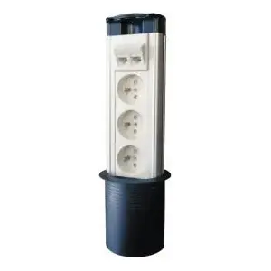 Power column Alantec DESK PZ020 — 3 electrical sockets and 2 computer (data) sockets