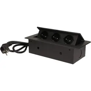 Recessed countertop power outlet ORNO OR-AE-1337/B — 3×230V, black