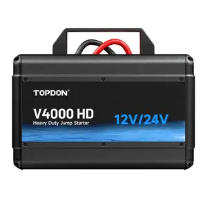 Car Jump Starter Viking TOPDON V4000 HD — 24000mAh, 3000A (24V) / 4000A (12V), LED light, for petrol/diesel engines up to 16L