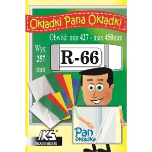 Book cover IKS R-66 for register, height 257 mm, circumference 427–450 mm, pack quantity price per 1 pc