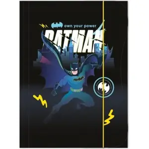 Document folder TEKA Teczka z gumką A4 Batman – A4 size, elastic strap, printed cover