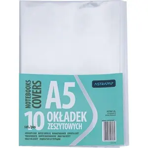 Astra A5 Clear Notebook Covers — Pack of 10, Transparent Protective Sheets for A5 Notebooks