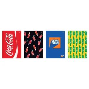 Папка A4 с резинкой INTERDRUK — мат/UV покрытие, дизайн Coca Cola, упаковка 10 шт.