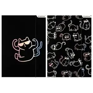 Document folder with elastic STARPAK STK TEC148 A4 holographic Kitty design