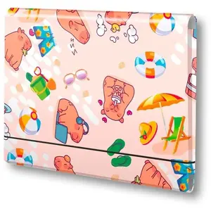 Folder A4 with elastic closure Penmate Kapibara plaża — folded divider style