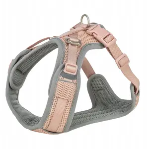 Шлейка Trixie Premium FlexMesh S–M 48–69 см 20 мм, розовая — для мопсов и бульдогов