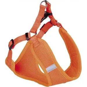 Suņu siksna Nobby Szelki Mesh Reflect oranža izm. XXS 28–33 cm