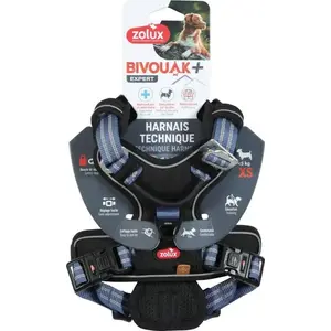 Dog harness ZOLUX BIVOUAK XS blue — size XS, adjustable lightweight harness