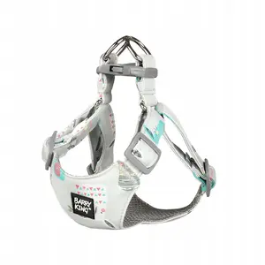 Dog harness barry king BK-18667 for small breeds, size M, neck 30–39 cm, chest 36–48 cm, grey