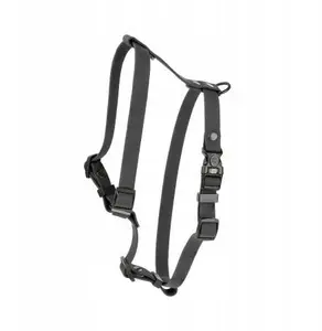 Dog Harness Vitakraft BK-20034, durable rubber, black, strap 16 mm width, adjustable 30–60 cm