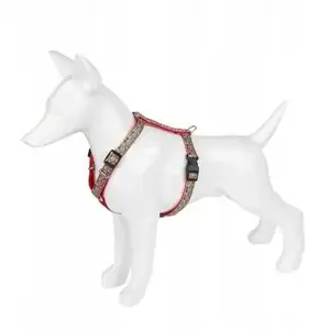 Dog Harness barry king BK-18648, folk pattern red, 10 mm strap, adjustable 25–40 cm