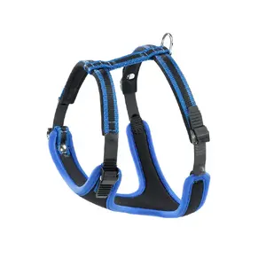 Vest harness FERPLAST Ergocomfort P XS — dog vest harness, chest 37–47 cm, neck min 28 cm, black/blue