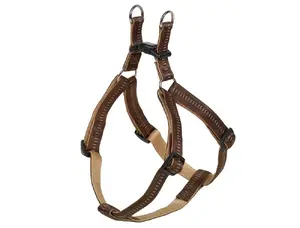 No-pull dog harness Nobby Soft Grip M-L, nylon, chest 50–72 cm, strap 2 cm, brown