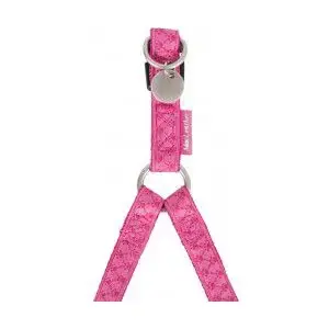 Leather adjustable dog harness ZOLUX Mac Leather 10 mm — fuchsia