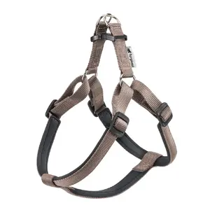 Vest harness FERPLAST Daytona P L — brown nylon, chest 66–73 cm, neck min 65 cm