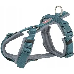 Dog trekking harness Trixie premium trekking XL — size 80–97 cm, 25 mm straps, petrol/graphite