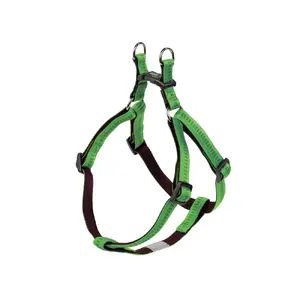 No-pull dog harness Nobby Soft Grip XS-S — Nylon, chest 30–40 cm, strap 1 cm, black/green