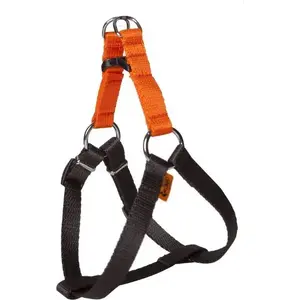 DINGO dog harness Fred "Energy" size 40, width 1.2 cm, polypropylene webbing, orange/black