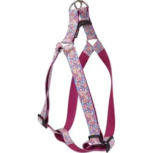 Pet harness DINO SZELKI TAŚMA REG. IVO 25 mm geometric pattern, adjustable length 60–90 cm