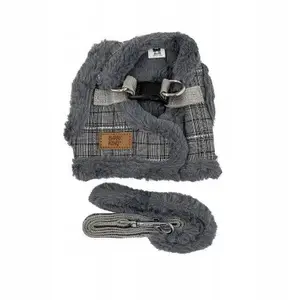 Dog harness and leash set ZOLUX, size XL, grey, polyester/cotton, insulated