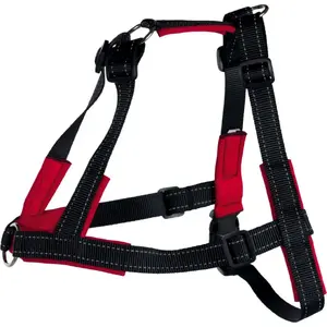 Шлейка для собаки Trixie Lead Walk Soft, р. L-XL, регулировка 65–105 см, чёрно-красная