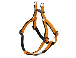 No-pull dog harness Nobby Soft Grip M-L — chest 50–72 cm, strap 2 cm, nylon, orange