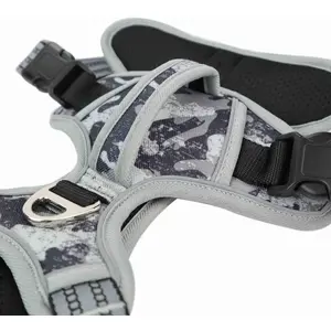Dog Harness Nobby BK-18629, Oxford fabric, grey camouflage, Size M, neck 39–55 cm, chest 40–72 cm