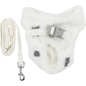 Harness and Leash Set Barry King BK-15823 — padded polyester, dirty white, size XXS