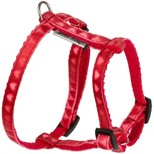 DINGO harness Love Heart, 10 mm strap, neck 19–31 cm, chest 29–47 cm, red heart print