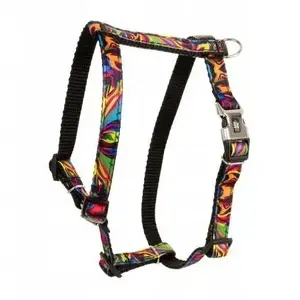 Dog Harness Barry King model BK-18858, polypropylene webbing, 10 mm strap, adjustable 25–40 cm, black