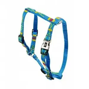 Dog Harness barry king BK-18791, ethnic pattern, polypropylene webbing 16 mm, adjustable 30–60 cm, blue