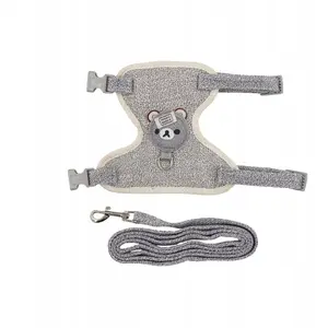 Dog/Cat Harness and Leash Set Barry King BK-15751 — Size S, Grey, Polyester/Cotton, 1.2 m Leash