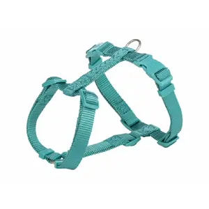 Dog Harness Trixie Premium light blue S/M – adjustable soft fabric, chest and back clips