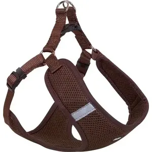 Harness Nobby Mesh Reflect XXS brown, size 28–33 cm, chest strap reflective, breathable mesh